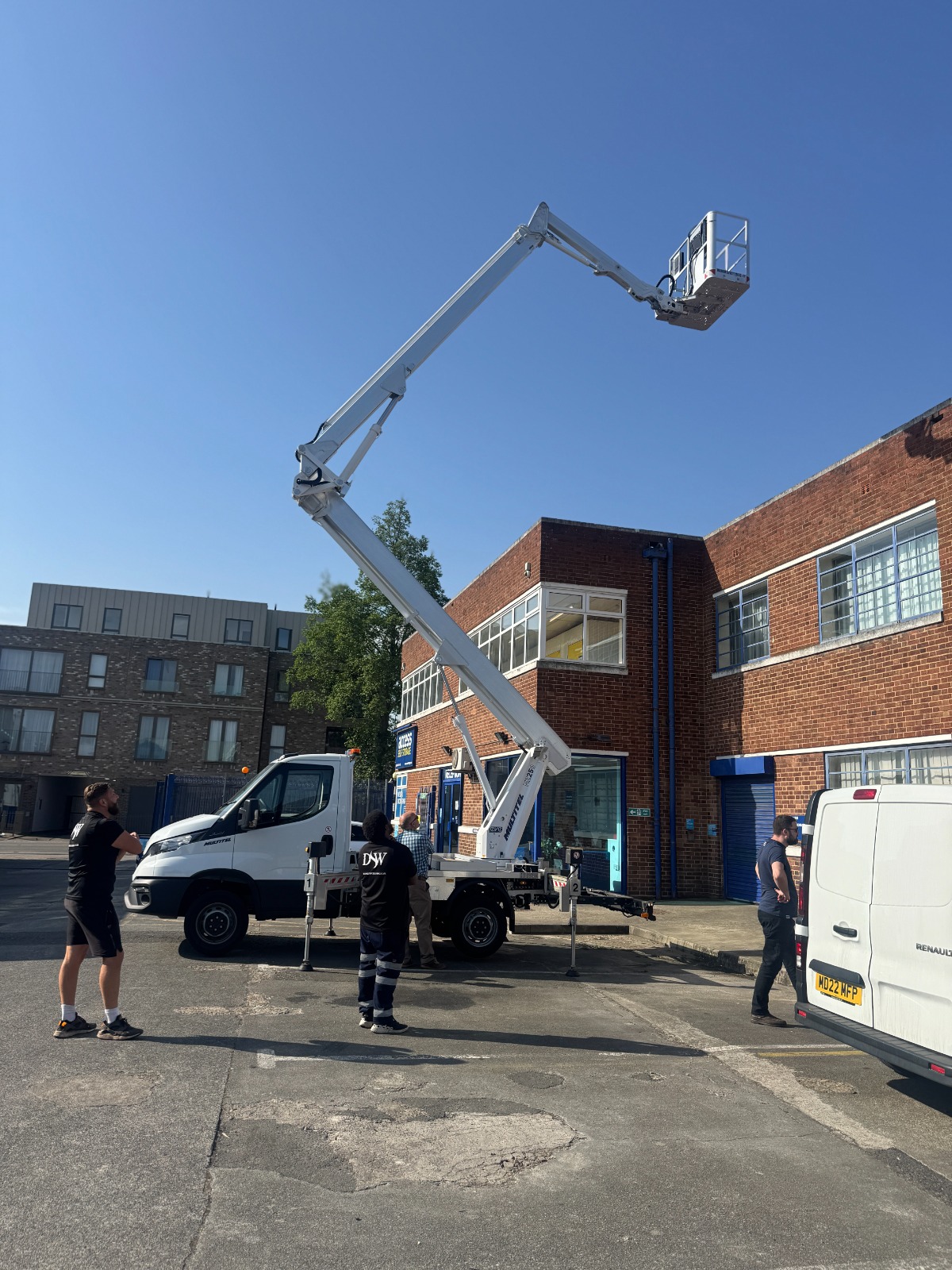 cherry picker in action